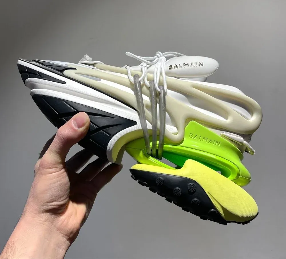 Balmain Unicorn Low Top Premium Sneaker White Blue view 3